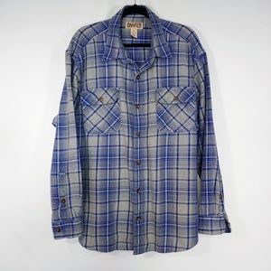 Duluth Men's Cotton Plaid Flannel Blue Gray Size XL